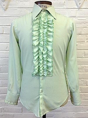 Sazz Vintage Clothing: (XS) Men's Vintage 70's Polyester Ruffled