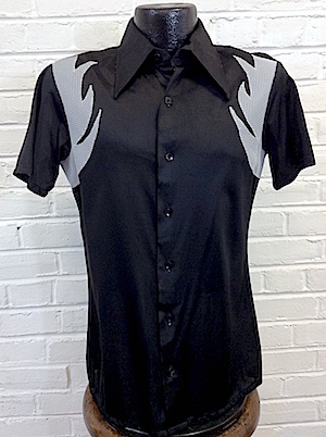 shiny black dress shirt