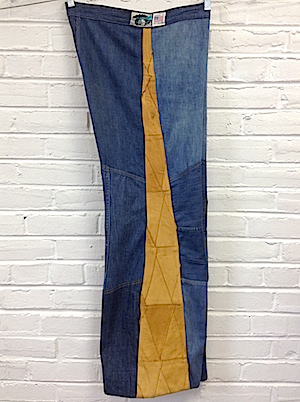 Vintage 70s Antonio Guiseppe Patchwork Denim Jeans, 26 x 34