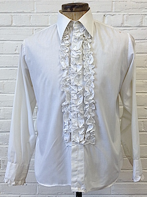 70s ruffled tuxedo shirt best sale