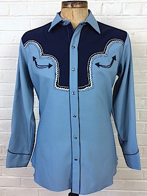 mens navy blue western shirts