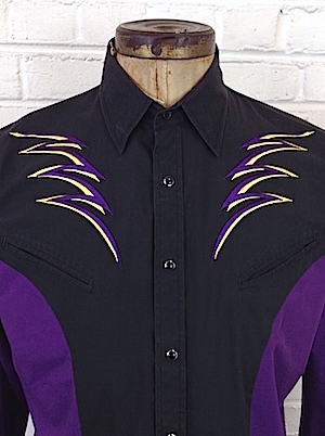 purple western shirt mens