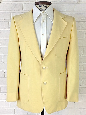 Sazz Vintage Clothing: (42) Mens Vintage 70s Disco Blazer! Sunny Yellow w/  Super Wide Lapels!