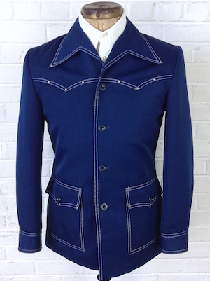 available Medium-VINTAGE 1970/'s Men/'s Blue Leisure Jacket by Holiday Fashions FREE SHIPPING