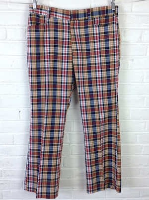 mens red and blue plaid pants