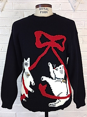 Cat light clearance up christmas sweater