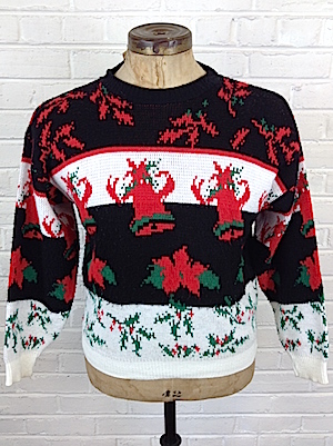 Vintage ugly shop christmas sweater mens