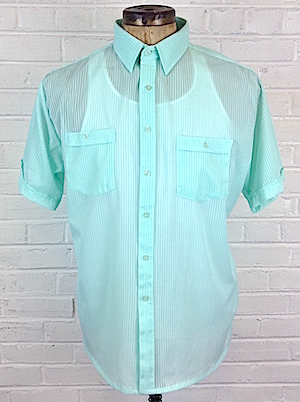 mint green short sleeve shirt