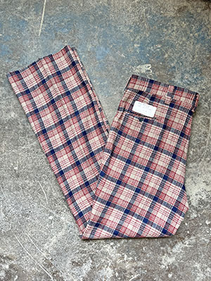 (38x36) Mens Vintage 1970s Disco Pants. Navy, Tan and Burgundy Plaid. Never  Worn!