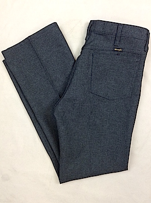 (38x29) Mens Vintage 1970s Wrangler Disco Pants.Charcoal Heather Gray  Polyester Styled Like Jeans.