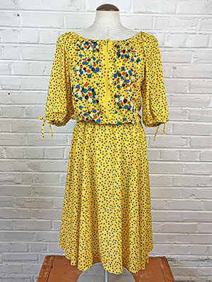 Vintage 70s 80s polka dot colorblock dress // Sz 9 (HT2406) – Hey Tiger