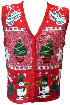 mens ugly christmas sweater vest
