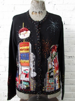 (Mens M) Ugly Xmas Sweater! New York Times Square! Santa Head New Years Ball! Fireworks!