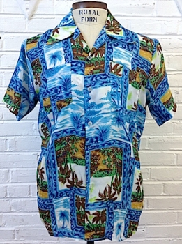 Sazz Vintage Clothing: (L/XL) Mens Vintage Short Sleeved 80s RJC Hawaiian  Shirt. Blue, Yellow & Red w/ Surfboards & Flowers