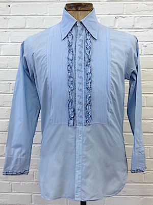 Sazz Vintage Clothing: (L) Mens 1970's Ruffled Tuxedo Shirt! Light Blue ...