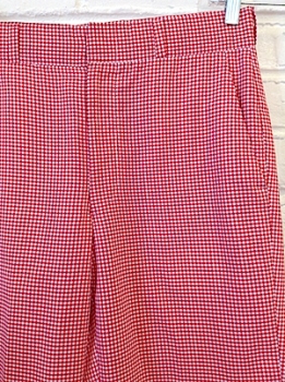 (34x25) Mens Vintage 1970's Pants! Red and White Gingham, Funky Summertime!