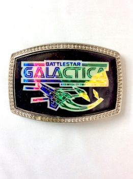 Vintage 1978 Belt Buckle. BATTLESTAR GALACTICA. Bright Foil on Metal. VIPER!