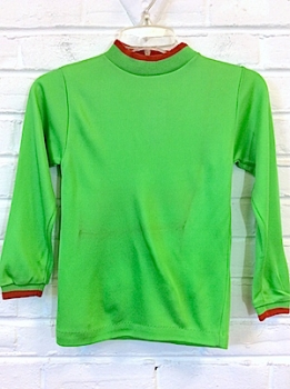(25" chest) Boy's Vintage 60's-70's Brady Bunch Pullover! Unworn. Neon Green & Orange Ringer