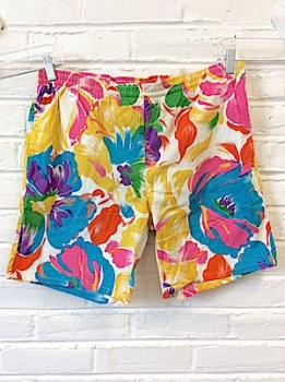 (38-41") Mens Vintage 80's-90's Swim Trunks! Funky Abstract Floral Print! As-Is