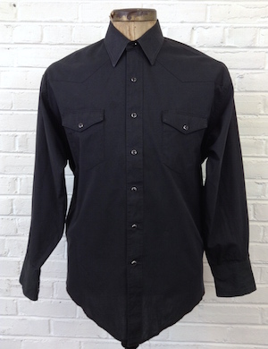 (XL) Men's Wrangler Western Shirt! All Black w/ Snap Buttons! AS-IS ...