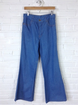 (29x33) Mens Vintage 70s Disco Jeans! Brittania Jeans in Blue Denim w/ Bell Bottoms! As-Is