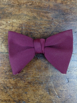Vintage 70s Clip-On BOW TIE in Maroon w/ Satin Knot!
