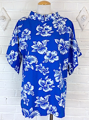 Sazz Vintage Clothing: (XL) Womens 70s Vintage Hawaiian Shirt! Blue ...