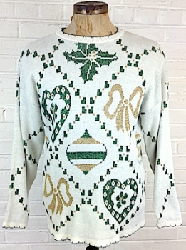 Sazz Vintage Clothing: (mens M) snuggly Ugly Christmas Sweater. Winter  wonderland scene!
