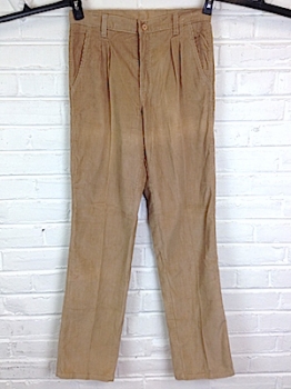 (30x33) Mens Vintage 70s/80s Pants! Pleated Tan Corduroy Pants!