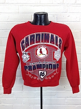 (Mens Snug S) Vintage Sports Sweatshirt! Red 1996 Cardinals Division Champions!