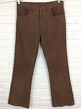(34x31) Vintage Mens 1970s Levis Big E Jeans! Funky Woven Mocha Brown!