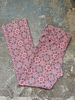 (40x37) Mens Vintage 70s Disco Pants. Red, White & Navy Psychedelic Design! Never Worn.