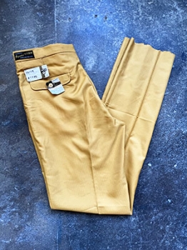 (32x35) Mens Vintage 1970s Disco Pants. Mustard Yellow Pinned Striped. Never Worn.