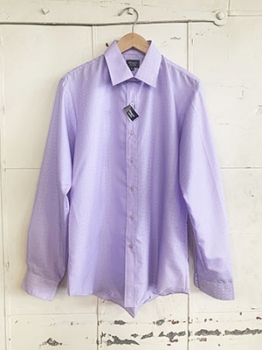 (L) Mens Vintage 70s Shirt. Shiny Light Purple. Never Worn.