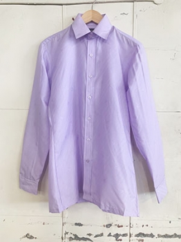 (XS/S) Mens Vintage 70s DIsco Shirt. Slinky Light Purple. Never Worn.
