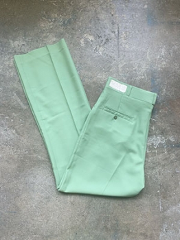 (34x34) Mens Vintage 70s Flared Pants. Sage Green. Never Worn!