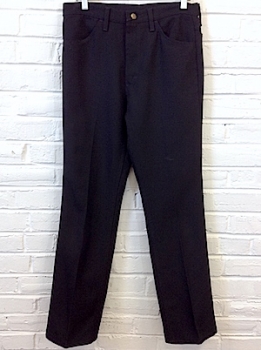 (28x32) Mens Vintage 1970s Wrangler Disco pants! Black Polyester Styled Like Jeans! As-Is.