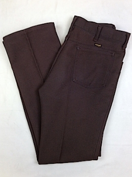 (38x30) Mens Vintage 1970's Wrangler Disco Pants! Brown Polyester Syled like jeans! As-Is.