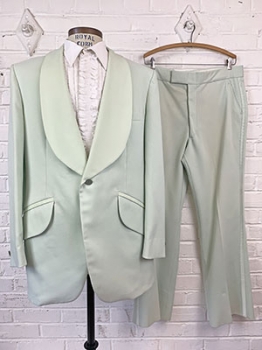 (42,40x31) Men's 70s Tuxedo. Light Minty Green. As-Is