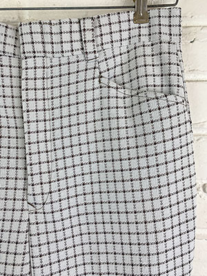 Sazz Vintage Clothing: (35x28) Mens Vintage 70s Disco Pants! Tiny Plaid in  Brown & White!