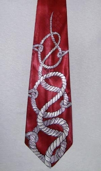 1940s vintage Tie. Diamonds jacquard, coiled rope design