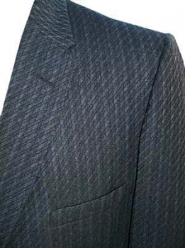 (42 Tall) 1960's men's 3-button Blazer. Black Grey Blue diamond pattern